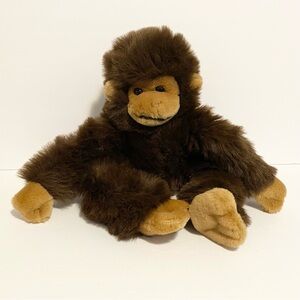 IKEA Monkey Plush Brown Long Fur Stuffed Animal 10” Toy Soft Cuddle Vintage Toy